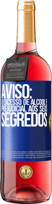 29,95 € Envio grátis | Vinho rosé Edição ROSÉ Aviso: O excesso de álcool é prejudicial aos seus segredos Etiqueta Azul. Etiqueta personalizável Vinho jovem Colheita 2024 Tempranillo