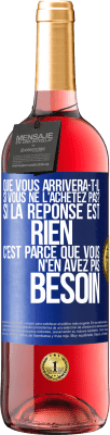 29,95 € Envoi gratuit | Vin rosé Édition ROSÉ Que vous arrivera-t-il si vous ne l'achetez pas? Si la réponse est rien c'est parce que vous n'en avez pas besoin Étiquette Bleue. Étiquette personnalisable Vin jeune Récolte 2024 Tempranillo