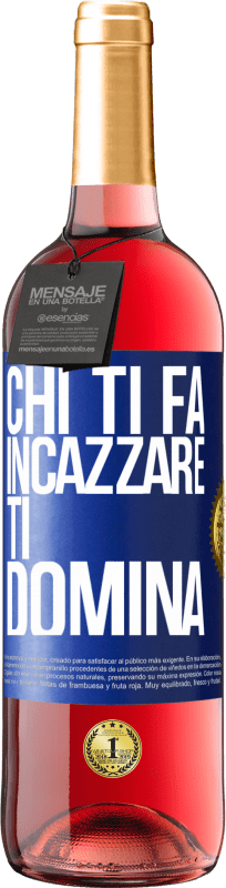 29,95 € Spedizione Gratuita | Vino rosato Edizione ROSÉ Chi ti fa incazzare, ti domina Etichetta Blu. Etichetta personalizzabile Vino giovane Raccogliere 2024 Tempranillo