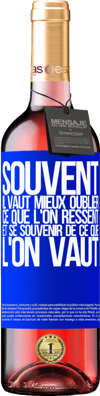 29,95 € Envoi gratuit | Vin rosé Édition ROSÉ Souvent, il vaut mieux oublier ce que l'on ressent et se souvenir de ce que l'on vaut Étiquette Bleue. Étiquette personnalisable Vin jeune Récolte 2024 Tempranillo