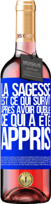 29,95 € Envoi gratuit | Vin rosé Édition ROSÉ La sagesse est ce qui survit après avoir oublié ce qui a été appris Étiquette Bleue. Étiquette personnalisable Vin jeune Récolte 2025 Tempranillo