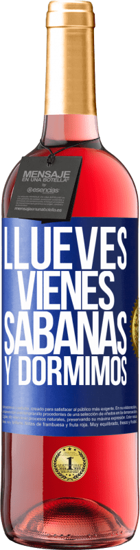 29,95 € 免费送货 | 桃红葡萄酒 ROSÉ版 Llueves, vienes, sábanas y dormimos 蓝色标签. 可自定义的标签 青年酒 收成 2023 Tempranillo