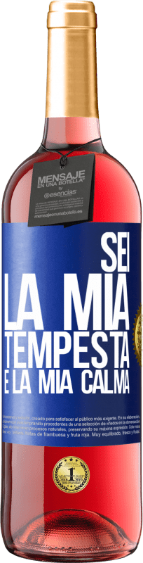 29,95 € Spedizione Gratuita | Vino rosato Edizione ROSÉ Sei la mia tempesta e la mia calma Etichetta Blu. Etichetta personalizzabile Vino giovane Raccogliere 2024 Tempranillo