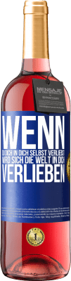 29,95 € Kostenloser Versand | Roséwein ROSÉ Ausgabe Wenn du dich in dich selbst verliebst, wird sich die Welt in dich verlieben Blaue Markierung. Anpassbares Etikett Junger Wein Ernte 2024 Tempranillo