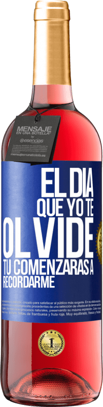 29,95 € Envío gratis | Vino Rosado Edición ROSÉ El día que yo te olvide, tú comenzarás a recordarme Etiqueta Azul. Etiqueta personalizable Vino joven Cosecha 2024 Tempranillo