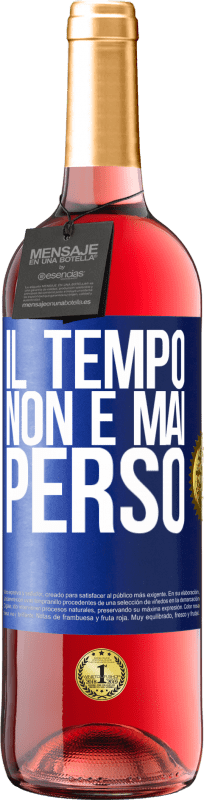 29,95 € Spedizione Gratuita | Vino rosato Edizione ROSÉ Il tempo non è mai perso Etichetta Blu. Etichetta personalizzabile Vino giovane Raccogliere 2024 Tempranillo