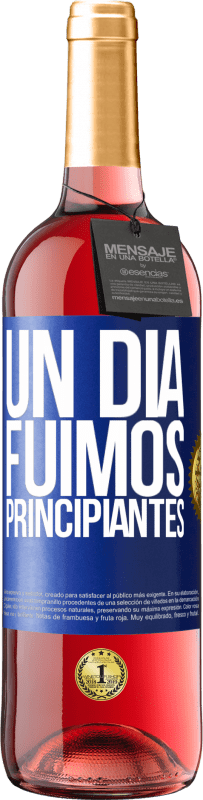 29,95 € Envío gratis | Vino Rosado Edición ROSÉ Un día fuimos principiantes Etiqueta Azul. Etiqueta personalizable Vino joven Cosecha 2023 Tempranillo