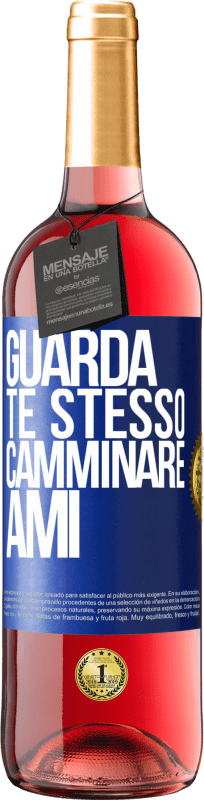 29,95 € Spedizione Gratuita | Vino rosato Edizione ROSÉ Guarda te stesso camminare. Ami Etichetta Blu. Etichetta personalizzabile Vino giovane Raccogliere 2024 Tempranillo