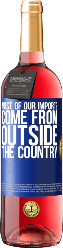 29,95 € 送料無料 | ロゼワイン ROSÉエディション 輸入品のほとんどは国外からのものです 青いタグ. カスタマイズ可能なラベル 若いワイン 収穫 2023 Tempranillo