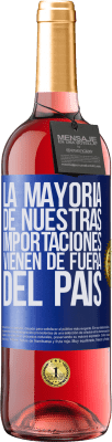 29,95 € Envío gratis | Vino Rosado Edición ROSÉ La mayoría de nuestras importaciones vienen de fuera del país Etiqueta Azul. Etiqueta personalizable Vino joven Cosecha 2025 Tempranillo