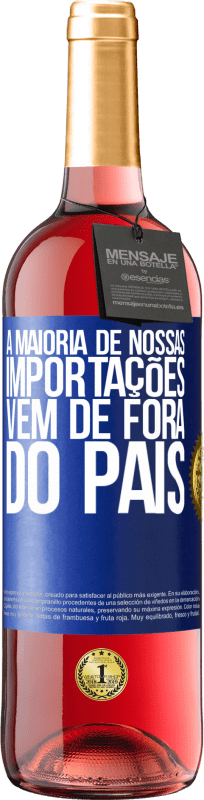 29,95 € Envio grátis | Vinho rosé Edição ROSÉ A maioria de nossas importações vem de fora do país Etiqueta Azul. Etiqueta personalizável Vinho jovem Colheita 2025 Tempranillo