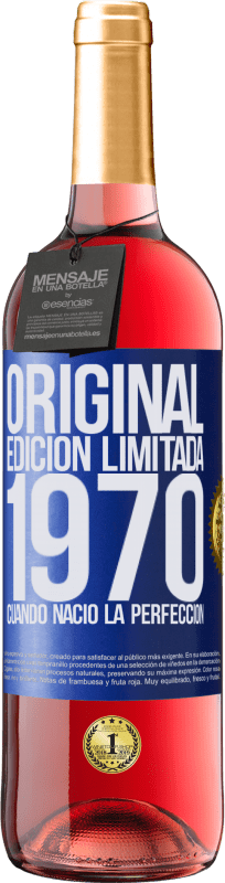 29,95 € Envío gratis | Vino Rosado Edición ROSÉ Original. Edición Limitada. 1970. Cuando nació la perfección Etiqueta Azul. Etiqueta personalizable Vino joven Cosecha 2024 Tempranillo