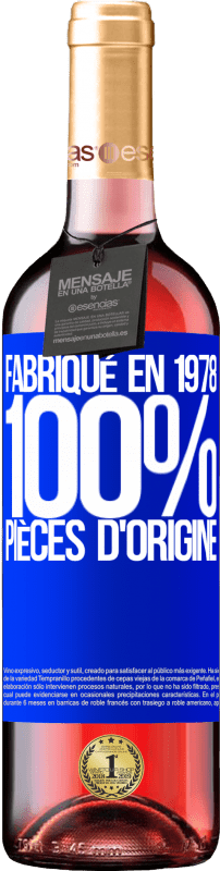 29,95 € Envoi gratuit | Vin rosé Édition ROSÉ Fabriqué en 1978. 100% pièces d'origine Étiquette Bleue. Étiquette personnalisable Vin jeune Récolte 2024 Tempranillo