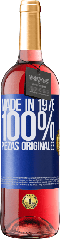 29,95 € Envío gratis | Vino Rosado Edición ROSÉ Made in 1978. 100% piezas originales Etiqueta Azul. Etiqueta personalizable Vino joven Cosecha 2024 Tempranillo