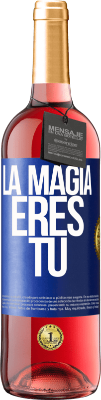 29,95 € Envío gratis | Vino Rosado Edición ROSÉ La magia eres tú Etiqueta Azul. Etiqueta personalizable Vino joven Cosecha 2023 Tempranillo