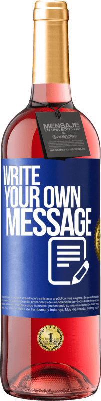 29,95 € Free Shipping | Rosé Wine ROSÉ Edition Write your own message Blue Label. Customizable label Young wine Harvest 2024 Tempranillo