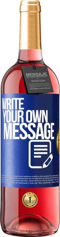 29,95 € Free Shipping | Rosé Wine ROSÉ Edition Write your own message Blue Label. Customizable label Young wine Harvest 2025 Tempranillo