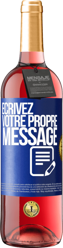 29,95 € Envoi gratuit | Vin rosé Édition ROSÉ Écrivez votre propre message Étiquette Bleue. Étiquette personnalisable Vin jeune Récolte 2023 Tempranillo