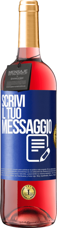 29,95 € Spedizione Gratuita | Vino rosato Edizione ROSÉ Scrivi il tuo messaggio Etichetta Blu. Etichetta personalizzabile Vino giovane Raccogliere 2024 Tempranillo