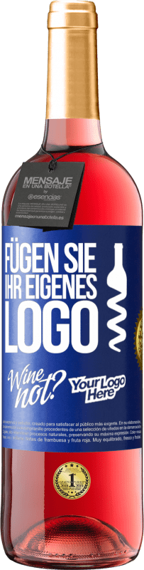 29,95 € Kostenloser Versand | Roséwein ROSÉ Ausgabe Füge dein eigenes Logo hinzu Blaue Markierung. Anpassbares Etikett Junger Wein Ernte 2023 Tempranillo