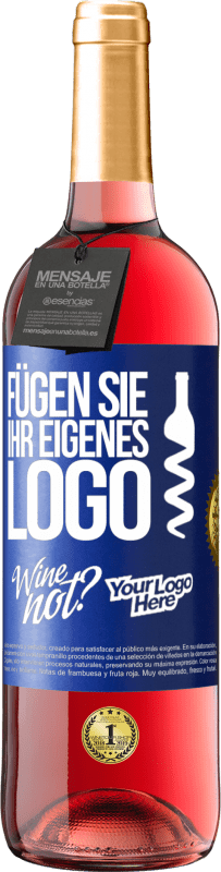 29,95 € Kostenloser Versand | Roséwein ROSÉ Ausgabe Füge dein eigenes Logo hinzu Blaue Markierung. Anpassbares Etikett Junger Wein Ernte 2024 Tempranillo