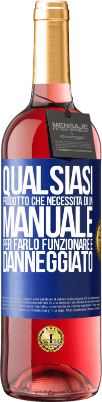 29,95 € Spedizione Gratuita | Vino rosato Edizione ROSÉ Qualsiasi prodotto che necessita di un manuale per farlo funzionare è danneggiato Etichetta Blu. Etichetta personalizzabile Vino giovane Raccogliere 2023 Tempranillo