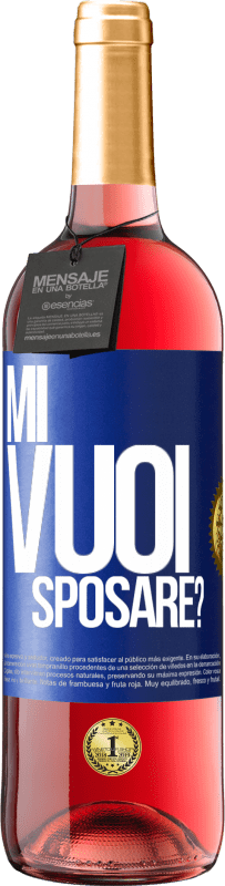 29,95 € Spedizione Gratuita | Vino rosato Edizione ROSÉ Mi vuoi sposare? Etichetta Blu. Etichetta personalizzabile Vino giovane Raccogliere 2023 Tempranillo