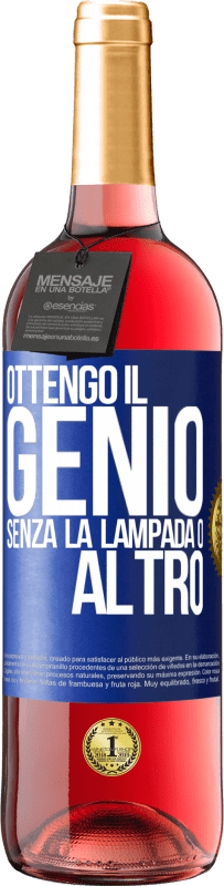 29,95 € Spedizione Gratuita | Vino rosato Edizione ROSÉ Ottengo il genio senza la lampada o altro Etichetta Blu. Etichetta personalizzabile Vino giovane Raccogliere 2024 Tempranillo