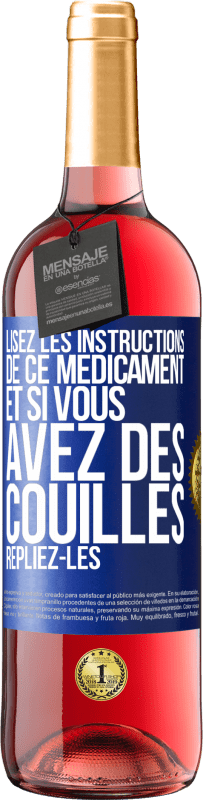 29,95 € Envoi gratuit | Vin rosé Édition ROSÉ Lisez les instructions de ce médicament et si vous avez des couilles, repliez-les Étiquette Bleue. Étiquette personnalisable Vin jeune Récolte 2024 Tempranillo