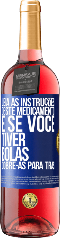 29,95 € Envio grátis | Vinho rosé Edição ROSÉ Leia as instruções deste medicamento e se você tiver bolas, dobre-as para trás Etiqueta Azul. Etiqueta personalizável Vinho jovem Colheita 2024 Tempranillo