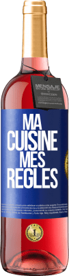 29,95 € Envoi gratuit | Vin rosé Édition ROSÉ Ma cuisine, mes règles Étiquette Bleue. Étiquette personnalisable Vin jeune Récolte 2023 Tempranillo