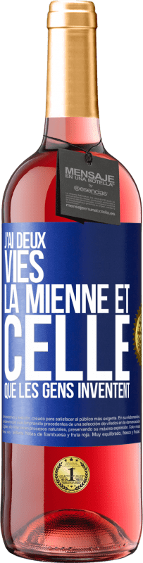 29,95 € Envoi gratuit | Vin rosé Édition ROSÉ J'ai deux vies. La mienne et celle que les gens inventent Étiquette Bleue. Étiquette personnalisable Vin jeune Récolte 2023 Tempranillo