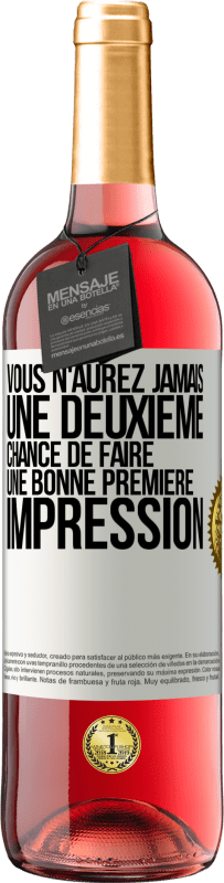 29,95 € Envoi gratuit | Vin rosé Édition ROSÉ Vous n'aurez jamais une deuxième chance de faire une bonne première impression Étiquette Blanche. Étiquette personnalisable Vin jeune Récolte 2024 Tempranillo