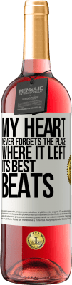 29,95 € Free Shipping | Rosé Wine ROSÉ Edition My heart never forgets the place where it left its best beats White Label. Customizable label Young wine Harvest 2023 Tempranillo