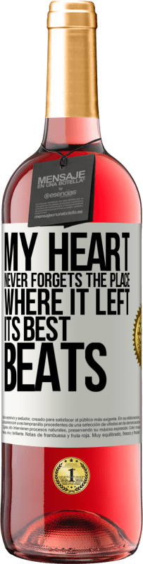 29,95 € Free Shipping | Rosé Wine ROSÉ Edition My heart never forgets the place where it left its best beats White Label. Customizable label Young wine Harvest 2022 Tempranillo