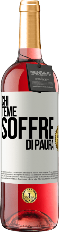 29,95 € Spedizione Gratuita | Vino rosato Edizione ROSÉ Chi teme, soffre di paura Etichetta Bianca. Etichetta personalizzabile Vino giovane Raccogliere 2024 Tempranillo