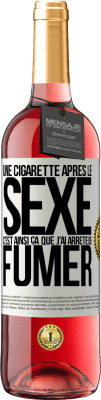 29,95 € Envoi gratuit | Vin rosé Édition ROSÉ Une cigarette après le sexe. C'est ainsi ça que j'ai arrêté de fumer Étiquette Blanche. Étiquette personnalisable Vin jeune Récolte 2025 Tempranillo