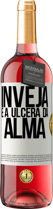 29,95 € Envio grátis | Vinho rosé Edição ROSÉ Inveja é a úlcera da alma Etiqueta Branca. Etiqueta personalizável Vinho jovem Colheita 2024 Tempranillo