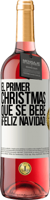 29,95 € Envío gratis | Vino Rosado Edición ROSÉ El primer christmas que se bebe. Feliz navidad! Etiqueta Blanca. Etiqueta personalizable Vino joven Cosecha 2023 Tempranillo