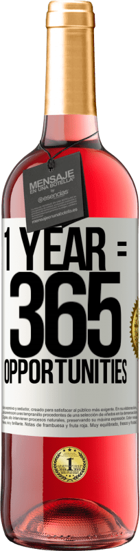 29,95 € 免费送货 | 桃红葡萄酒 ROSÉ版 1 year 365 opportunities 白标. 可自定义的标签 青年酒 收成 2023 Tempranillo