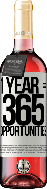 29,95 € Envoi gratuit | Vin rosé Édition ROSÉ 1 year 365 opportunities Étiquette Blanche. Étiquette personnalisable Vin jeune Récolte 2025 Tempranillo