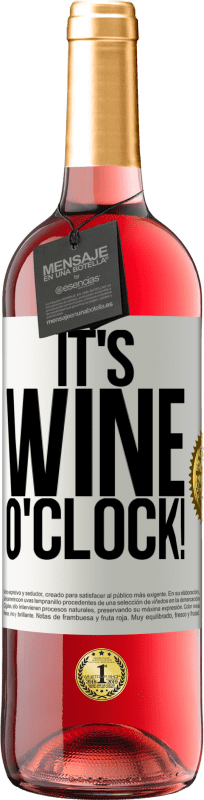 29,95 € Envio grátis | Vinho rosé Edição ROSÉ It's wine o'clock! Etiqueta Branca. Etiqueta personalizável Vinho jovem Colheita 2023 Tempranillo