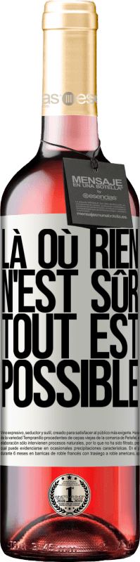 29,95 € Envoi gratuit | Vin rosé Édition ROSÉ Là où rien n'est sûr, tout est possible Étiquette Blanche. Étiquette personnalisable Vin jeune Récolte 2024 Tempranillo