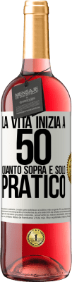 29,95 € Spedizione Gratuita | Vino rosato Edizione ROSÉ La vita inizia a 50 anni, quanto sopra è solo pratico Etichetta Bianca. Etichetta personalizzabile Vino giovane Raccogliere 2025 Tempranillo