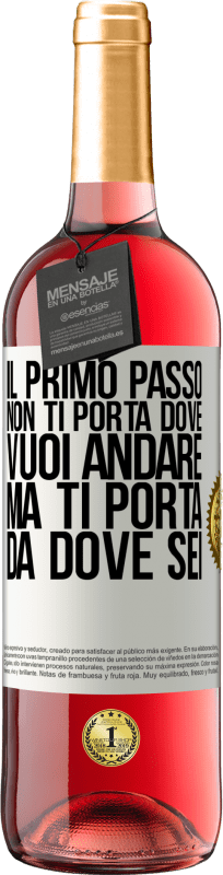 29,95 € Spedizione Gratuita | Vino rosato Edizione ROSÉ Il primo passo non ti porta dove vuoi andare, ma ti porta da dove sei Etichetta Bianca. Etichetta personalizzabile Vino giovane Raccogliere 2024 Tempranillo