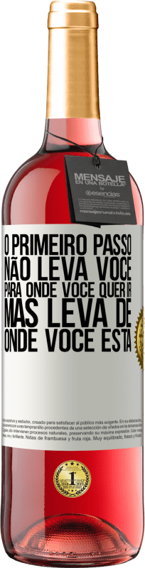 29,95 € Envio grátis | Vinho rosé Edição ROSÉ O primeiro passo não leva você para onde você quer ir, mas leva de onde você está Etiqueta Branca. Etiqueta personalizável Vinho jovem Colheita 2024 Tempranillo