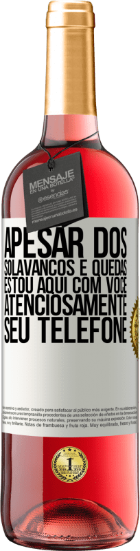 29,95 € Envio grátis | Vinho rosé Edição ROSÉ Apesar dos solavancos e quedas, estou aqui com você. Atenciosamente, seu telefone Etiqueta Branca. Etiqueta personalizável Vinho jovem Colheita 2024 Tempranillo