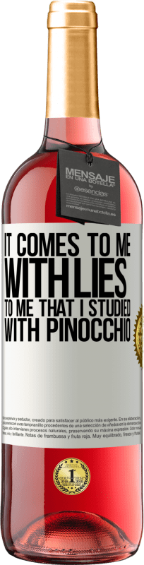 29,95 € 送料無料 | ロゼワイン ROSÉエディション それは私に嘘をつきます。ピノキオで勉強した私にとって ホワイトラベル. カスタマイズ可能なラベル 若いワイン 収穫 2025 Tempranillo
