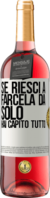 29,95 € Spedizione Gratuita | Vino rosato Edizione ROSÉ Se riesci a farcela da solo, hai capito tutto Etichetta Bianca. Etichetta personalizzabile Vino giovane Raccogliere 2023 Tempranillo