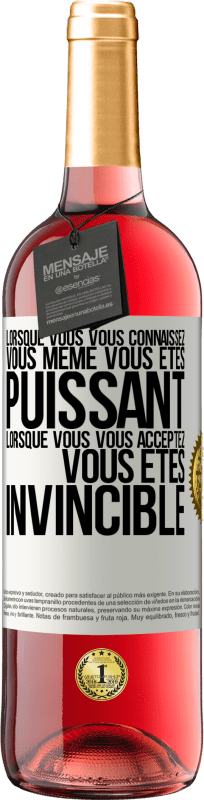 29,95 € Envoi gratuit | Vin rosé Édition ROSÉ Lorsque vous vous connaissez vous même vous êtes puissant. Lorsque vous vous acceptez vous êtes invincible Étiquette Blanche. Étiquette personnalisable Vin jeune Récolte 2024 Tempranillo